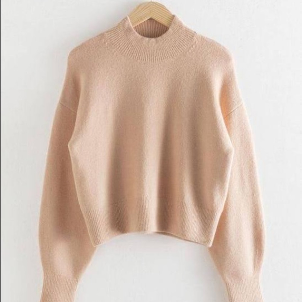 & Other Stories Mock Neck Sweater in Beige